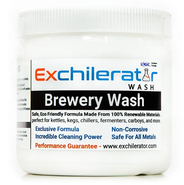 A jar of Exchilerator Brewery Wash