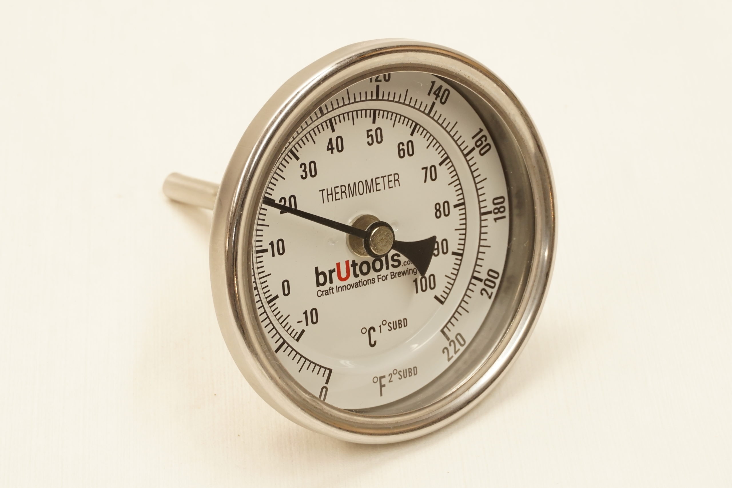 Dual-Scale Dial-Type Liquid Thermometer w/13 Probe. Coburn